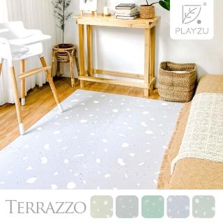【Playzu】臺灣製環保無毒歐美設計水磨石防水巧拼地墊62cm(6片組)