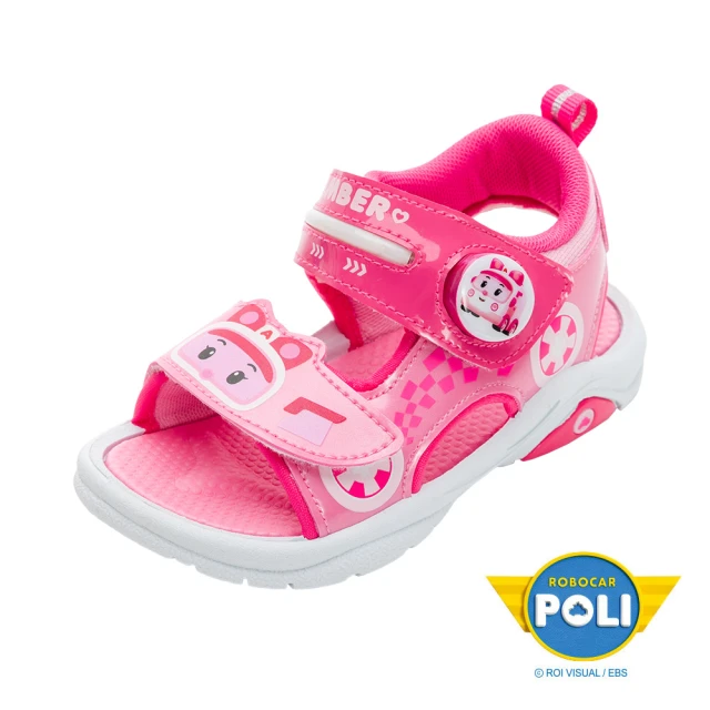 【POLI 波力】童鞋 波力 電燈涼鞋/穿脫方便 酷炫 輕量 MIT正版 粉紅(POKT34073)