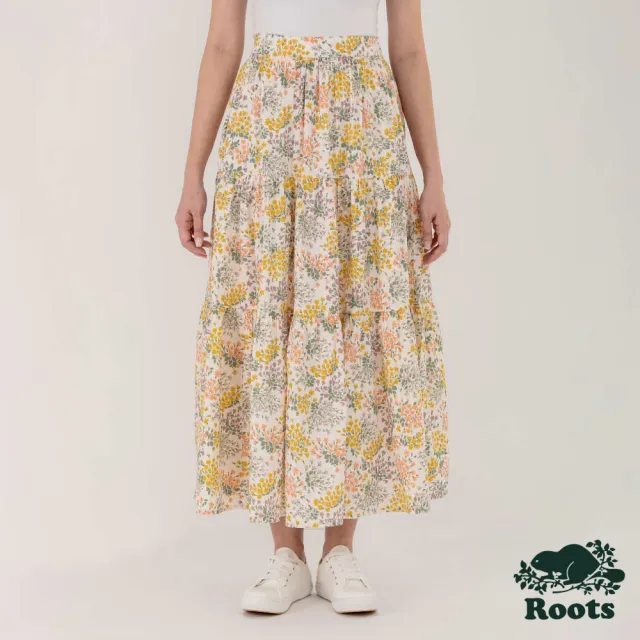 【Roots】Roots女裝- 喚起自然之心系列 碎花有機棉蛋糕裙(白色)