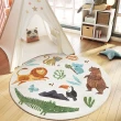【Bello Life】可愛圓形兒童遊戲地墊臥室地毯可愛圓墊爬行墊帳篷墊(圓形地墊 遊戲地墊)