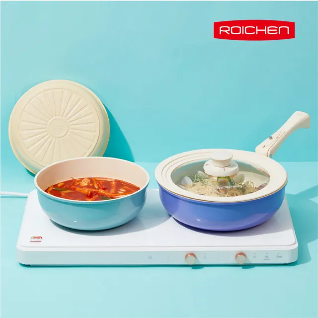 【Roichen】韓國專利蒸氣閥多用鍋蓋 24-28cm(圓型鍋通用陶瓷塗層不沾鍋)