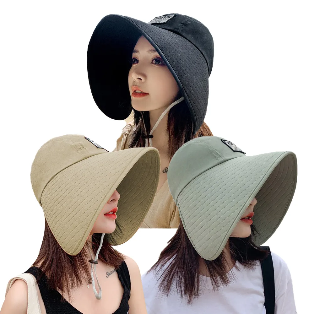 【QIDINA】3入-韓版時尚網紅遮臉防曬遮陽帽-C(登山帽 漁夫帽女 防曬帽子女 鴨舌帽)