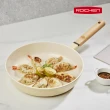 【Roichen】韓國抗菌陶瓷不沾平底鍋 28cm(萊姆米黃、糖果粉、拿鐵灰 三色可選)