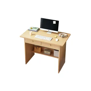 【捷泰家居】現代簡約工作桌電腦桌 橡膠木色 80cm(書桌/美容桌/電腦桌/學習桌/工作桌)