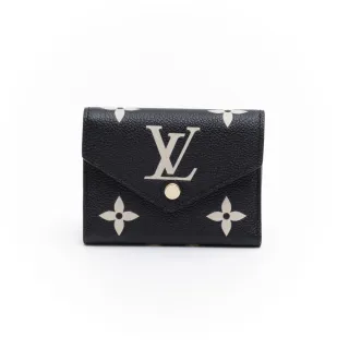 【Louis Vuitton 路易威登】VICTORINE 壓花滿版白花 黑色 三摺短夾 錢包(M80968)