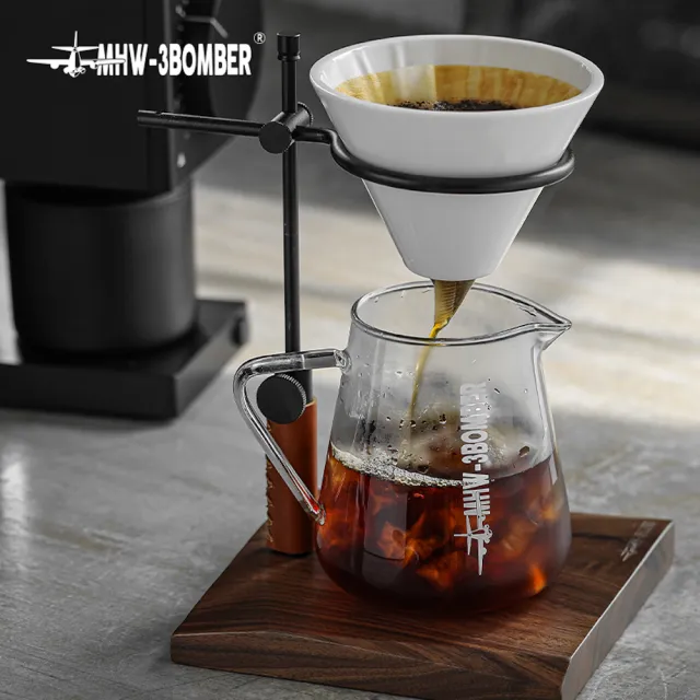 【MHW-3BOMBER】尖嘴分享壺-500ML(輕透明亮 耐溫差 手沖咖啡下壺 玻璃咖啡壺)