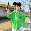 【UniKids】現貨 中大童個性印花短袖襯衫上衣 男大童 CVSY-6250(粉紅 白)