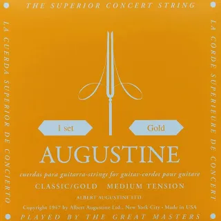 【Augustine 奧古斯汀】Classic Gold 奧古斯丁 經典金 中/中低張 古典吉他弦(原廠公司貨 商品保固有保障)
