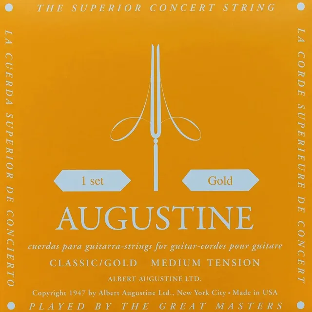 【Augustine 奧古斯汀】Classic Gold 奧古斯丁 經典金 中/中低張 古典吉他弦(原廠公司貨 商品保固有保障)