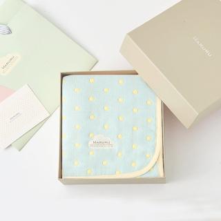 【MARURU】禮盒組 日本製六層紗被 青檸 70x100cm(彌月禮盒 新生兒禮盒 出生送禮 新生兒送禮)