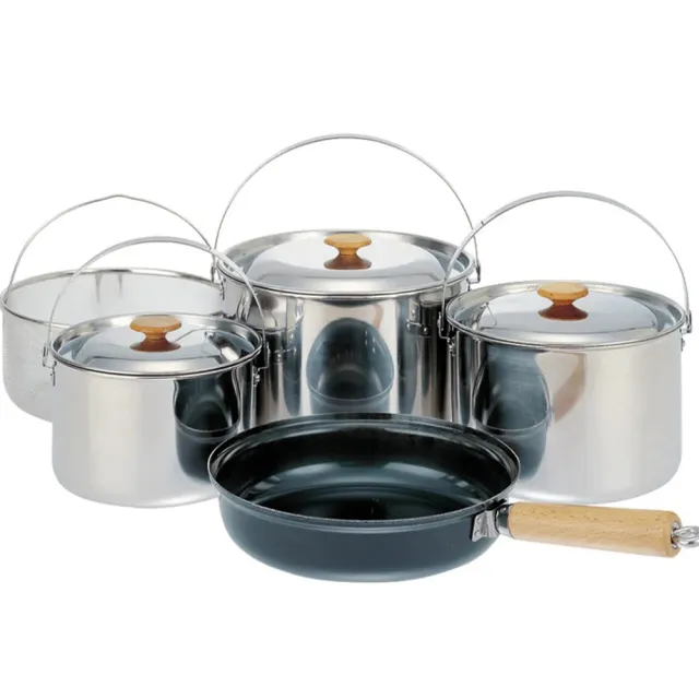 【Snow Peak】Field Cooker PRO 1 Cookset 不鏽鋼煮食鍋具五件套裝(CS-021)