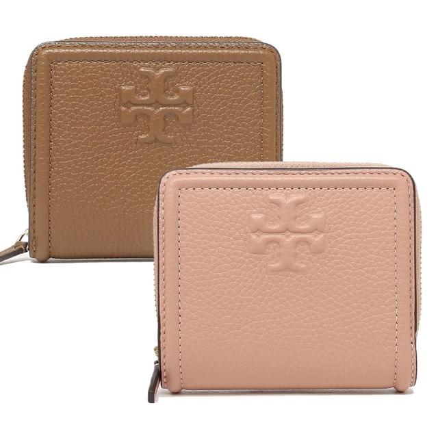 【TORY BURCH】素面皮革短夾