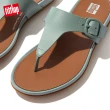 【FitFlop】GRACIE RUBBER-BUCKLE LEATHER TOE-POST SANDALS扣環造型皮革夾脚涼鞋-女(冷藍色)