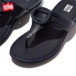 【FitFlop】GRACIE RUBBER-CIRCLET LEATHER TOE-POST SANDALS圓扣造型夾脚涼鞋-女(午夜藍)