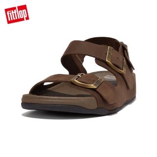 【FitFlop】GOGH MOC MENS BUCKLE LEATHER BACK-STRAP SANDALS扣環皮革造型後帶涼鞋-男(巧克力棕)