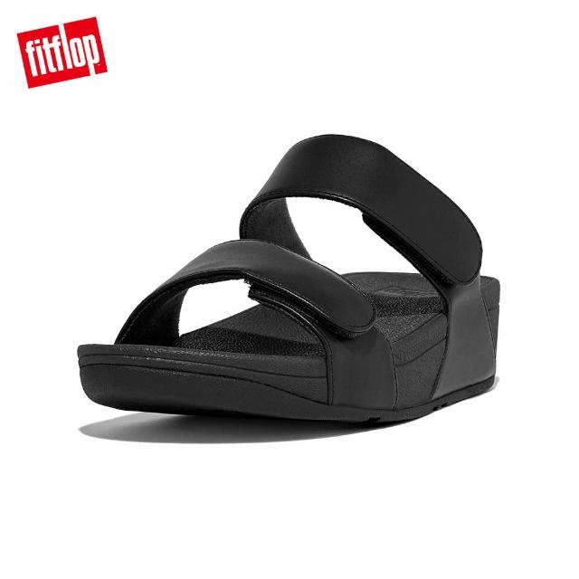 【FitFlop】LULU ADJUSTABLE LEATHER SLIDES經典可調式皮革涼鞋-女(靚黑色)