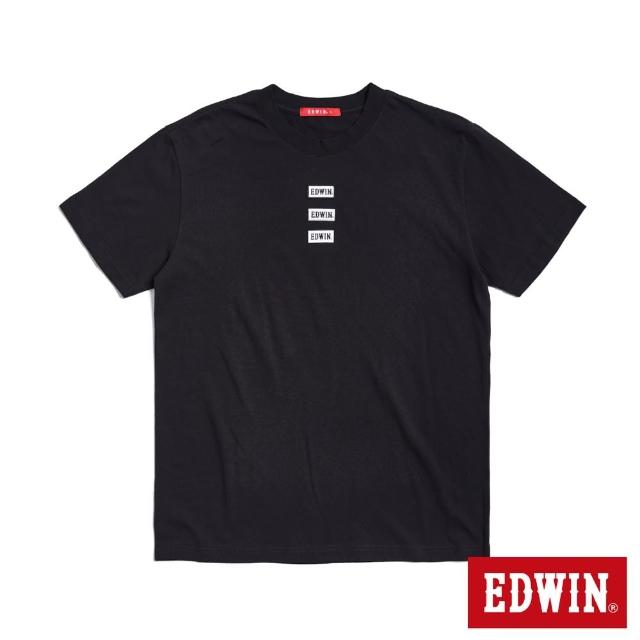 【EDWIN】男裝 人氣復刻款 徽章繡花短袖T恤(黑色)