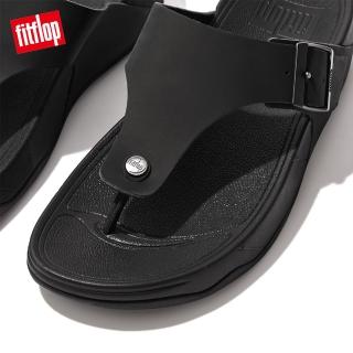 【FitFlop】TRAKK II MENS BUCKLE LEATHER TOE-POST SANDALS扣環皮革造型夾腳涼鞋-男(黑色)