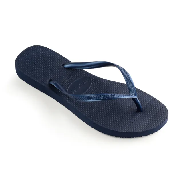 【havaianas 哈瓦仕】拖鞋 女鞋 夾腳拖 細帶 Slim 藍色 4000030-0555W(哈瓦士)