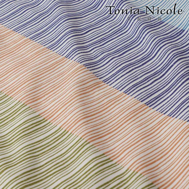 【Tonia Nicole 東妮寢飾】環保印染100%精梳棉兩用被床包組-晨間日和(雙人)