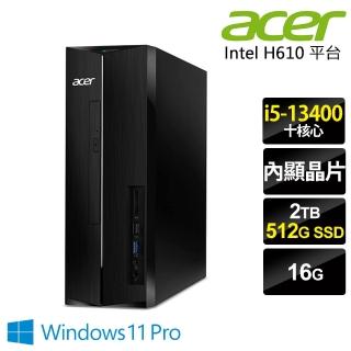 【Acer 宏碁】i5 十核薄型電腦(XC-1780/i5-13400/16G/2TB HDD+512G SSD/W11P)