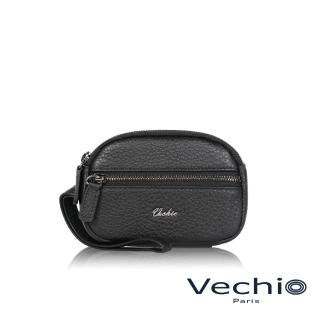 【VECHIO】臺灣總代理 伊利 橢圓拉鍊零錢包-黑色(VE047W050BK)