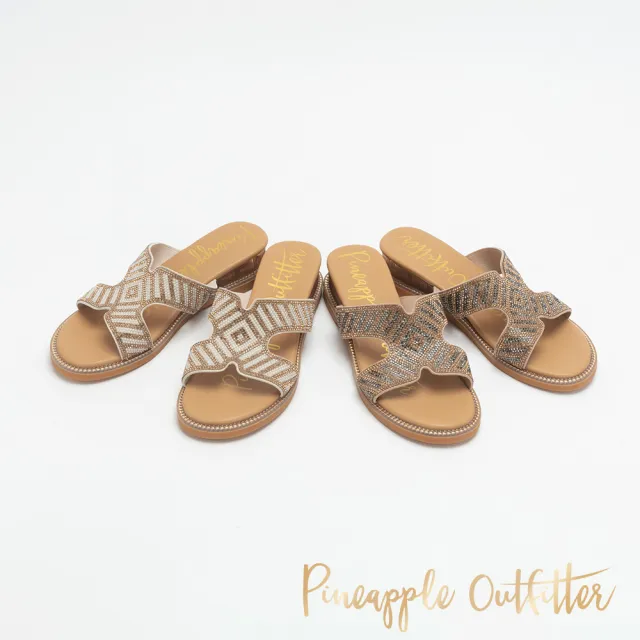 【Pineapple Outfitter】RASHA 亮鑽楔型拖鞋(白色)