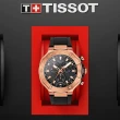 【TISSOT 天梭】T-RACE 競速系列三眼計時手錶 送行動電源 畢業禮物(T141.417.37.051.00 / T1414173705100)