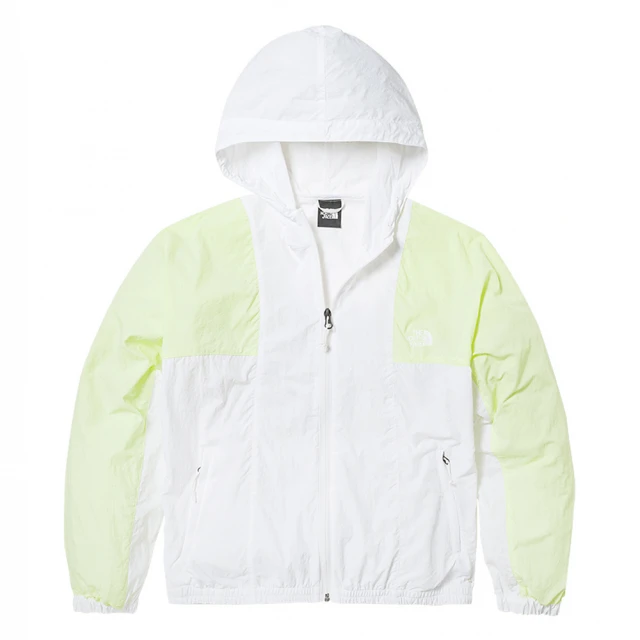 The North Face 北臉 外套 女款 運動連帽外套 防風 防曬 可打包 W 78 UPF WIND JACKET 白綠 NF0A5JXIIUE