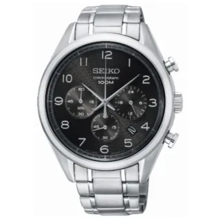 【SEIKO 精工】數字刻度三眼計時腕錶-黑面 / 42mm(SSB295P1/8T63-00C0X)