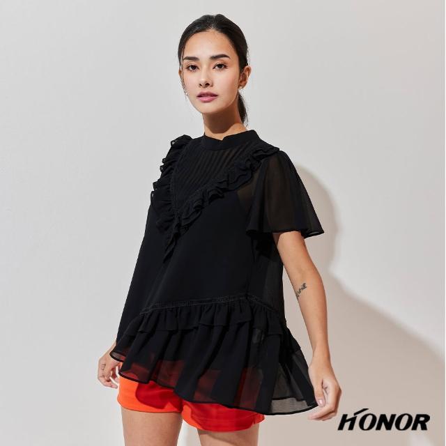 【HONOR 山形屋】公主風蕾絲花邊造型雪紡上衣(MOMO獨家限定)