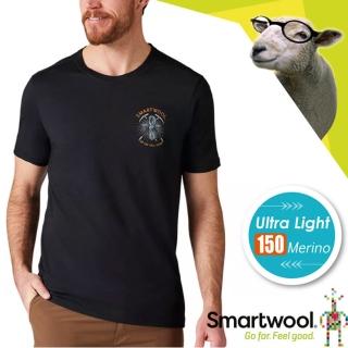 【SmartWool】男 Merino Sport 150 抗菌控溫羊毛短袖排汗衣 冰攀冒險(SW011532 黑色)