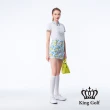 【KING GOLF】實體同步款-女款清甜檸檬印花休閒A字運動短裙/高爾夫球裙短裙(藍色)