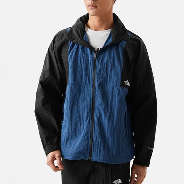 【The North Face】北臉 外套 男款 連帽外套 防風 防潑水 防曬 M CRINKLE WOVEN WIND JKT 黑藍 NF0A7WDMMPF