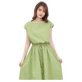 【SAS】韓版寬鬆收腰短袖棉麻洋裝(8色可選 洋裝 短袖洋裝 連衣裙 棉麻洋裝  1482F)