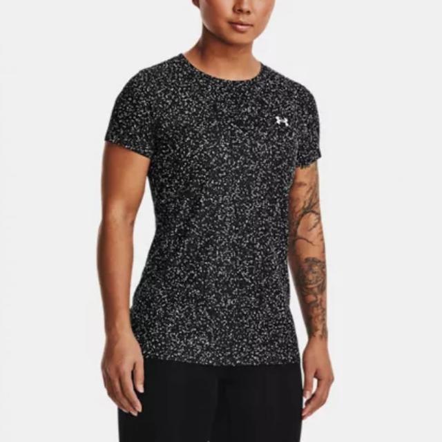 【UNDER ARMOUR】上衣 女款 短袖上衣 運動 TECH 黑 1370947-001