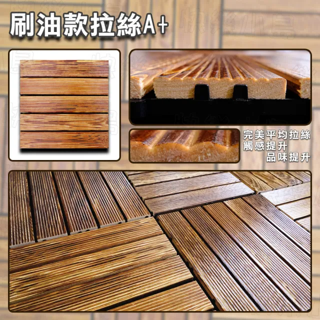 【快樂小島】高級刷油 拉絲款 拼接實木地板(35片組)