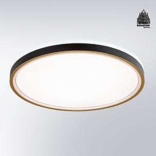 【必登堡】黑炫金吸頂燈 80cm B563301(客廳燈/餐廳燈/臥室燈/玄關/LED/現代/簡約/三色變光)