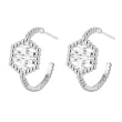 【Jpqueen】時尚個性幾何設計鏤空耳環(2色可選)