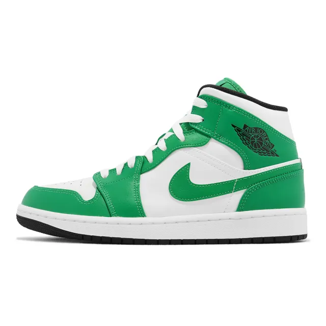 NIKE 耐吉】Air Jordan 1 Mid Lucky Green 綠白男鞋AJ1 休閒鞋喬丹一代
