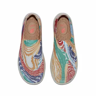 【uin】西班牙原創設計 女鞋 彩色洋流彩繪休閒鞋W1950638(彩繪)