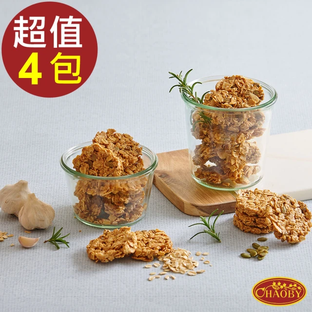 【超比食品】纖女系燕麥脆片-義式香蒜(100g X4包)