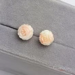 【大東山樑御珊瑚】天然粉色珊瑚9mm玫瑰花耳針耳環(大尺寸珊瑚)