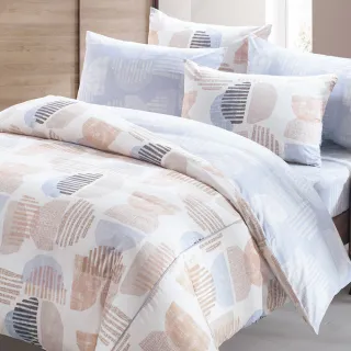 【HongYew 鴻宇】100%美國棉 防蹣抗菌 四件式薄被套床包組-達斯汀 咖(雙人)