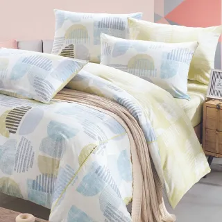 【HongYew 鴻宇】100%美國棉 防蹣抗菌 四件式兩用被床包組-達斯汀 藍(雙人)