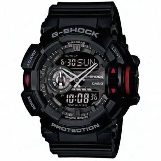 【CASIO 卡西歐】G-SHOCK 街頭時尚雙顯腕錶(GA-400-1B)