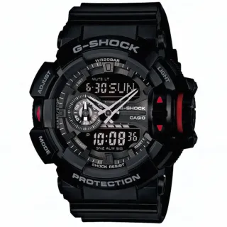 【CASIO 卡西歐】G-SHOCK 街頭時尚雙顯腕錶(GA-400-1B)