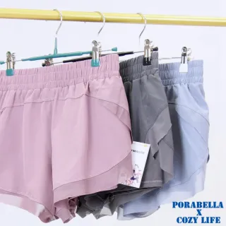 【Porabella】現貨 瑜珈短褲 運動短褲 透氣運動短褲 健身短褲 防走光雙層設計 有口袋短褲 YOGA PANTS