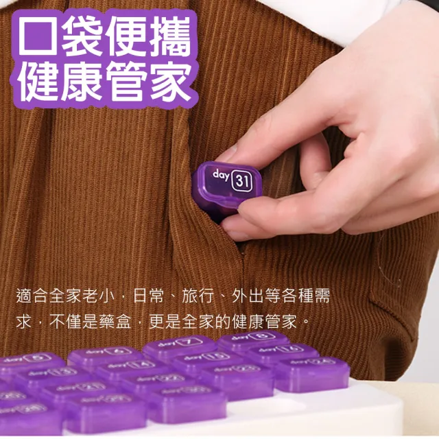 【QIDINA】2入組-鍵盤式31格藥物保健品獨立收納藥盒