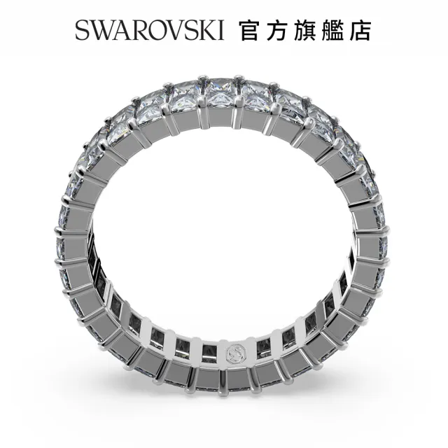 【SWAROVSKI 官方直營】SWAROVSKI 施華洛世奇 Matrix 戒指 長方形切割  灰色  鍍釕-50 交換禮物